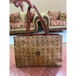 MCM: tote bags for woman - Brown  Mcm tote bags MWPAAVI01 online at