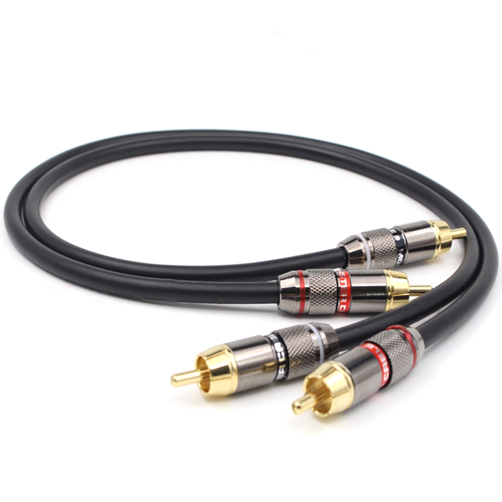 24K Gold Plated RCA Interconnect Cable Audiophile Rca Cables for CD
