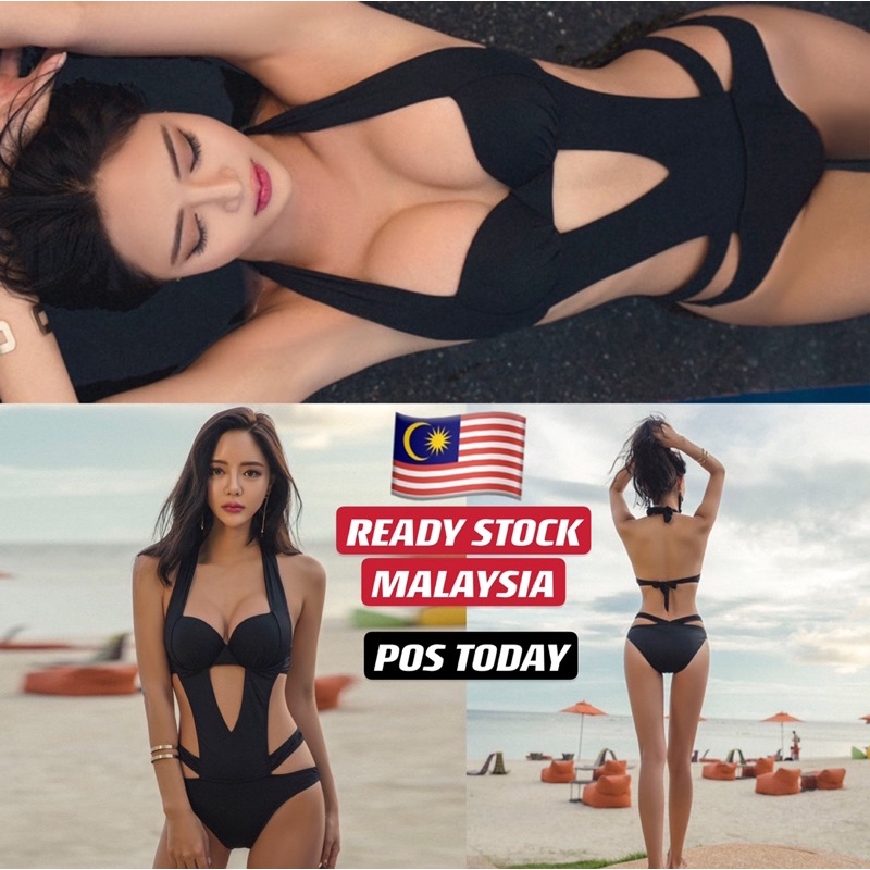 Malaysia Ready Stock Women Sexy Bikini Push Up Padded Bra Swimsuit