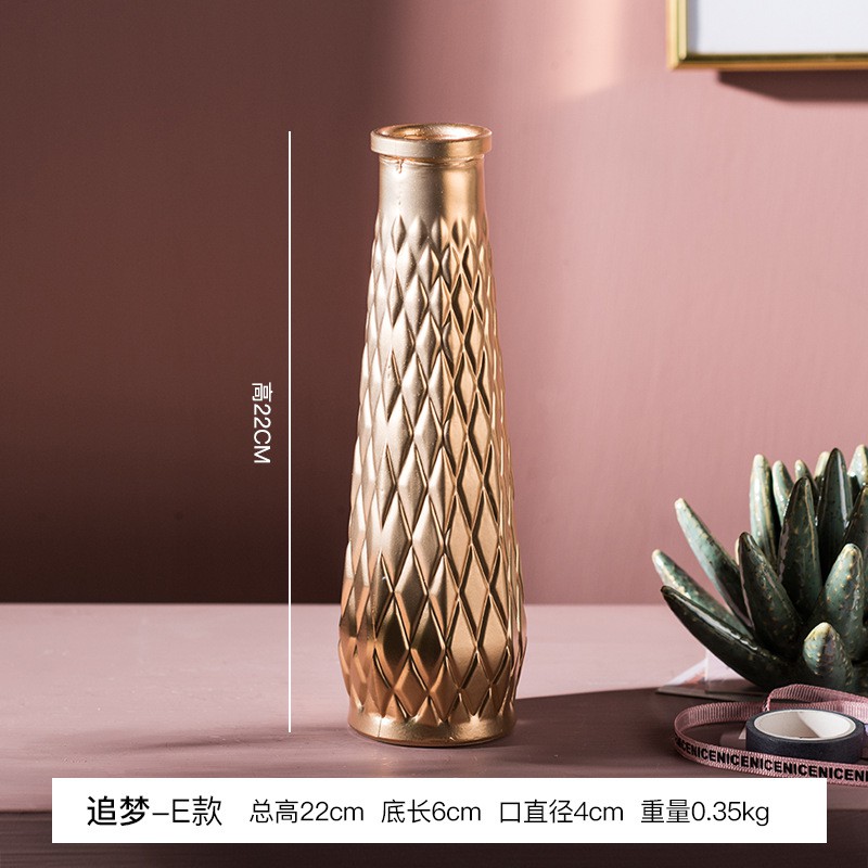 🇲🇾Ready Stock🇲🇾 Gold Glass Vase Flower Vases Pasu Kaca Nordic Vase