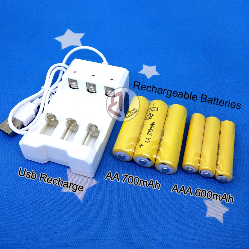 USB充电器+充电电池1.2V 700mAh AA / 600mAh AAA 可充500次| Shopee Malaysia