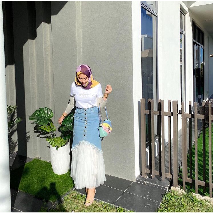 JAMIE DENIM 2 IN 1 TULLE SKIRT Shopee Malaysia