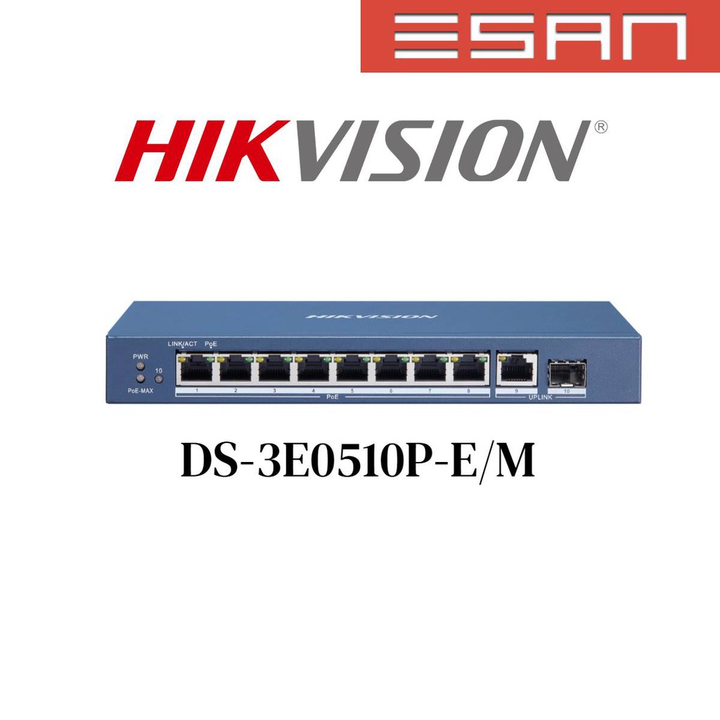 HIKVISION DS3E0510PE/M 8PORT GIGABIT UNMANAGED POE SWITCH Shopee