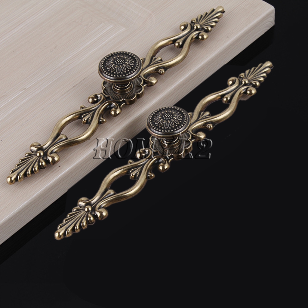 [HOMYLcfMY] 1pc 175mm Brass Flower Cupboard Drawer Door Pull
