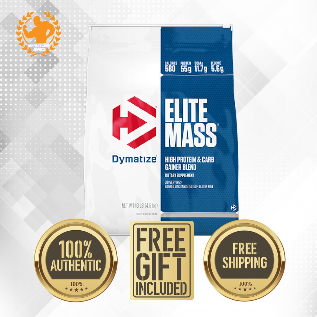 DYMATIZE ELITE MASS 10LBS 55g Protein, Lean Mass, Lean Muscle, Amino ...