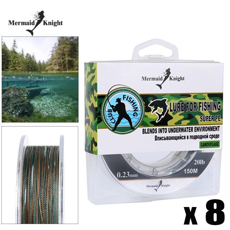 New Camouflage 8 Braided Fishing Line 150M 10~100LB Camouflage