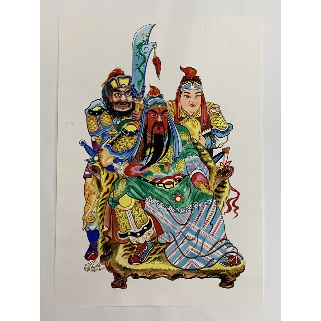 神像佛像手绘装饰画壁画 Chinese Deities Wall Art：关帝/关公/关羽/云长 Guanyu/ Guandi ...