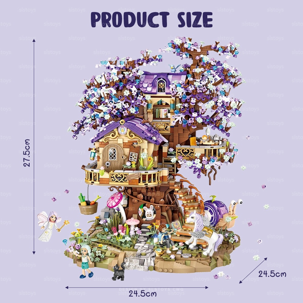 LOZ IDEAS 1065 Mini Block Elves Purple Tree House Elf Fairy Tale ...