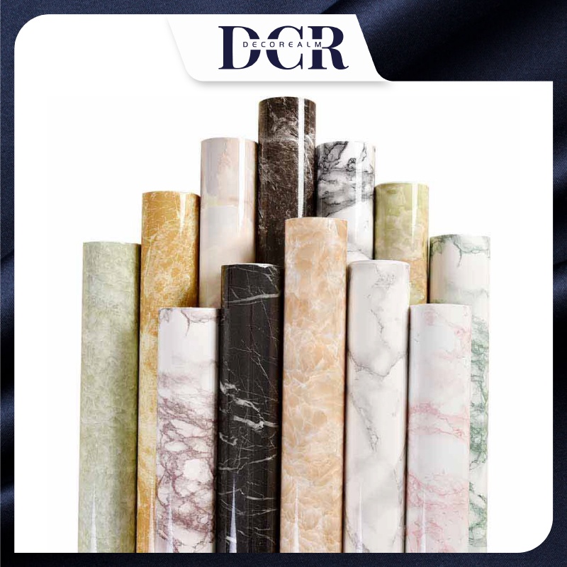 DCR DIY Marble Wallpaper Cabinet Wallpaper Furniture Film (60cm x 5 ...