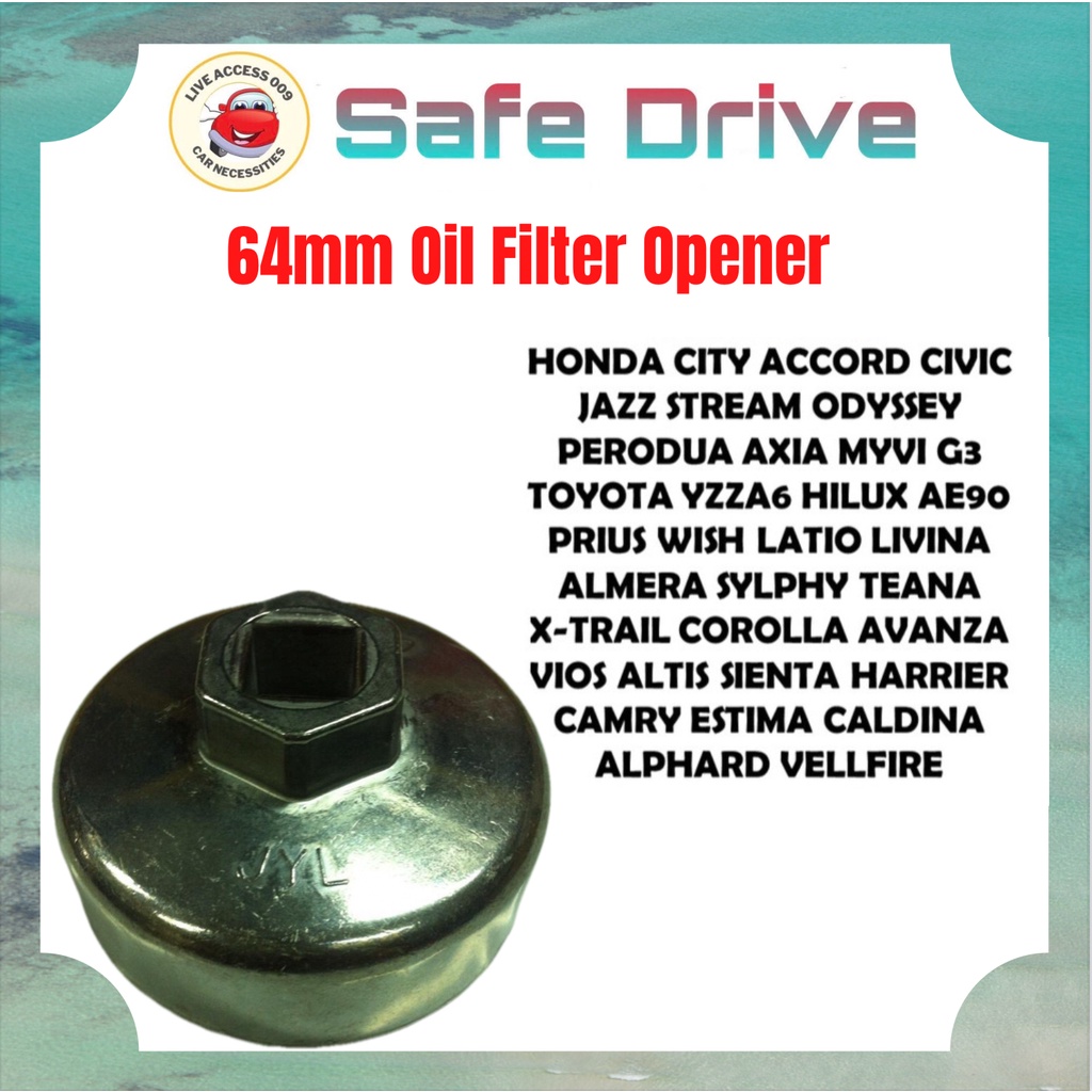  64mm Oil Filter Opener Pembuka Penapis MinyakHonda City Civic Jazz