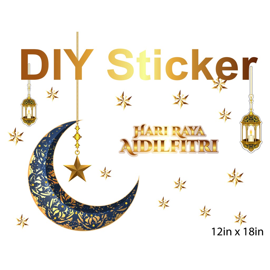 Hari Raya DIY Home Decoration removable Wall and door sticker | Shopee ...