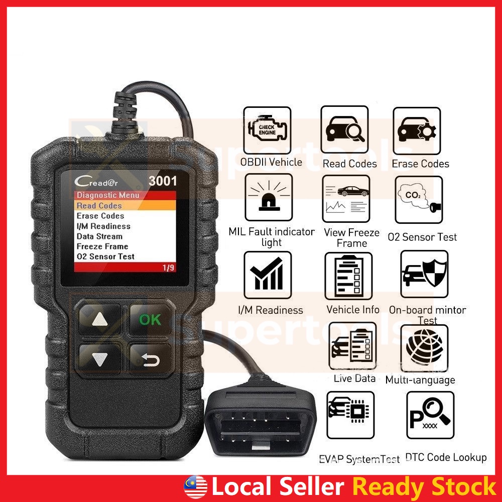 X431 Launch CR3001 OBD2 Scanner OBDII Engine Fault Code Reader Car Auto ...