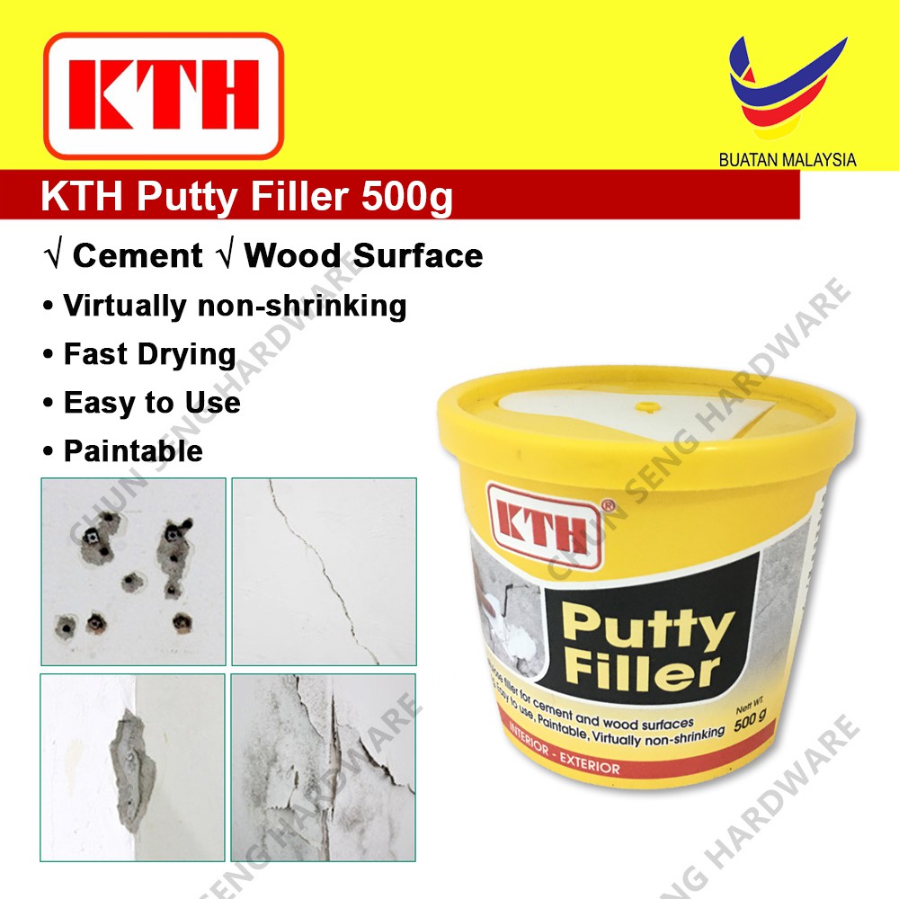 Putty Filler for Cement Surfaces Interior and Exterior Wall 500g