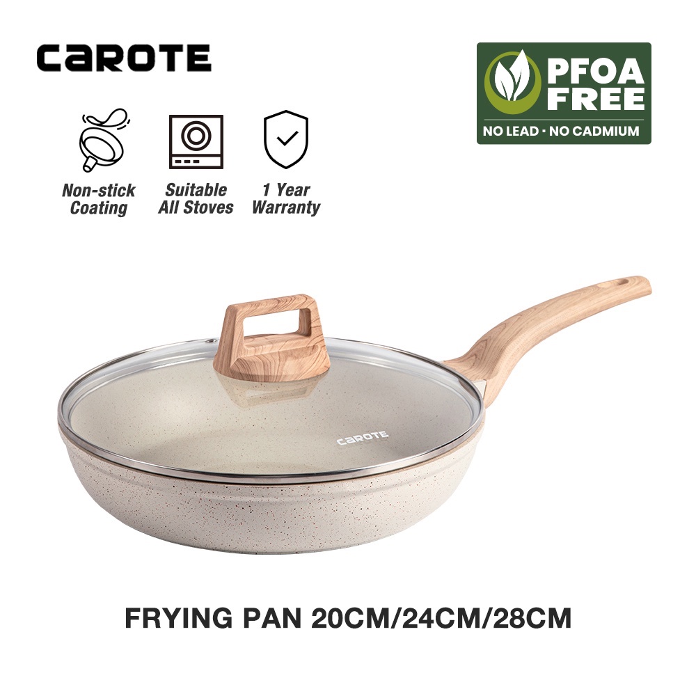 Carote IceCream Non Stick Frying Pan 20/24/28cm, PFOA Free Non-Stick ...