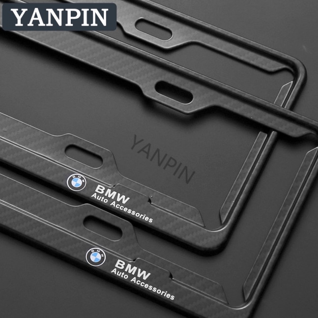 【45*16CM】FOR BMW Carbon Fiber Pattern License Plate Protection Frame