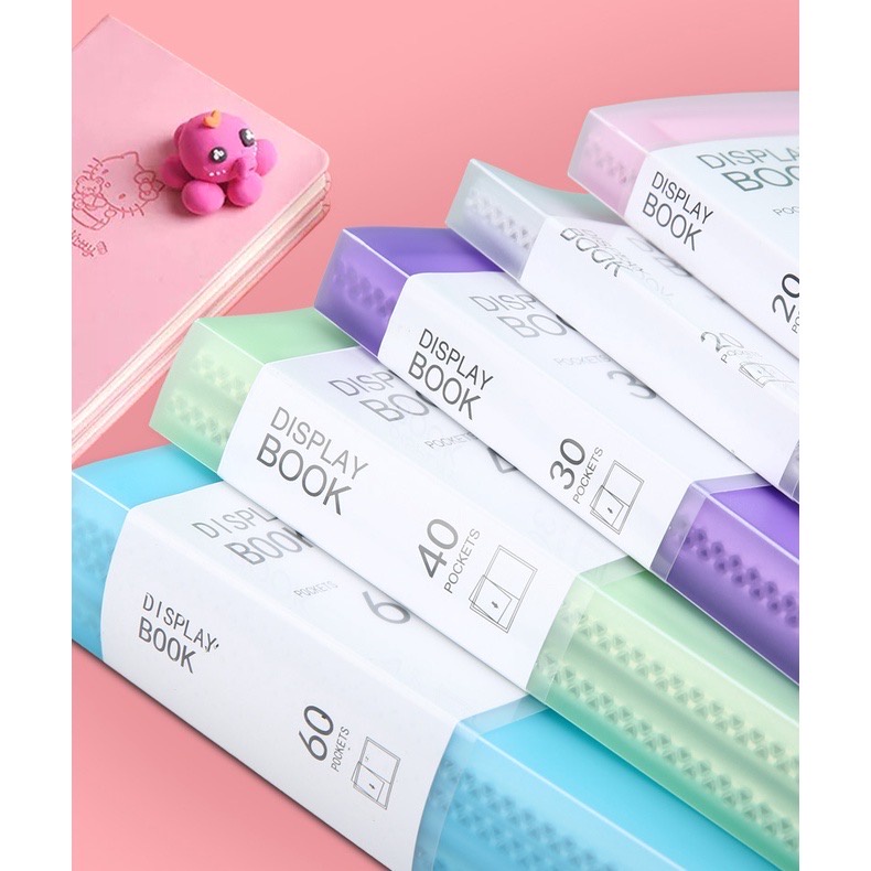 A4-20/30/40/60 Pages PP Pocket Clear Book Folder Transparent Documents ...