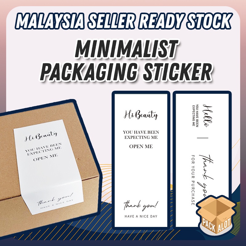 1 Piece Minimalist White Thank You Sticker Appreciation Message Box ...