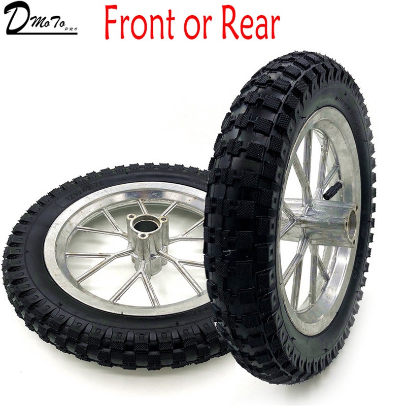 Dirt Bike Rear Wheel, 12.5 X 2.75in Rubber + Metal Rear Back Wheel Tire for Coolster 49cc 2 Stroke Mini Dirt Bike QG-50