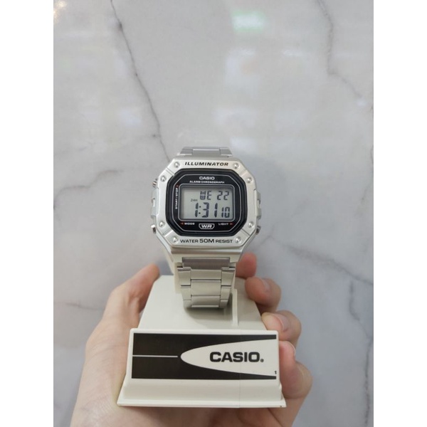 Casio W-218HD-1A Silver Stainless Steel Watch for Men