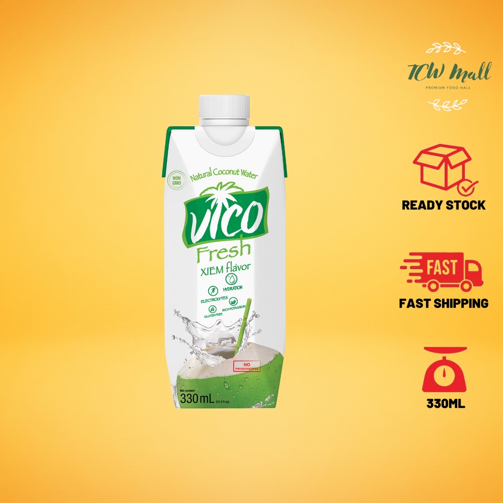 VICO FRESH 100% Fresh XIEM Coconut Water - 330ML Prisma Pack (Product ...