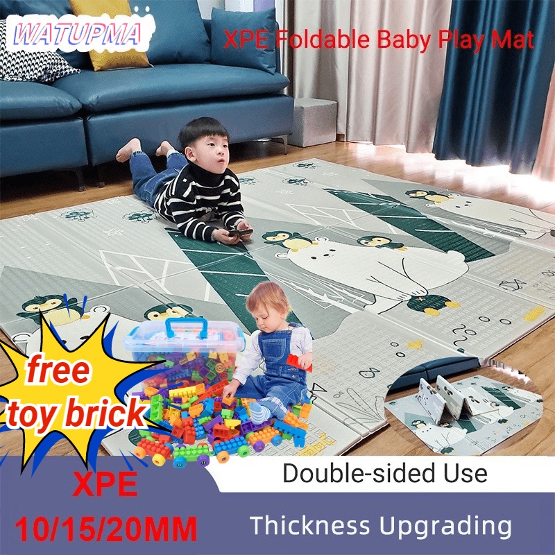 Ready stock🔥 2.0CM Thick Baby Mat Playmat Foldable XPE Thick Foam