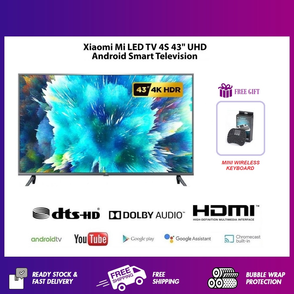 📺[Mi TV] Xiaomi Mi LED TV 4S 43-inch, Smart Android TV (4K, Built-in ...