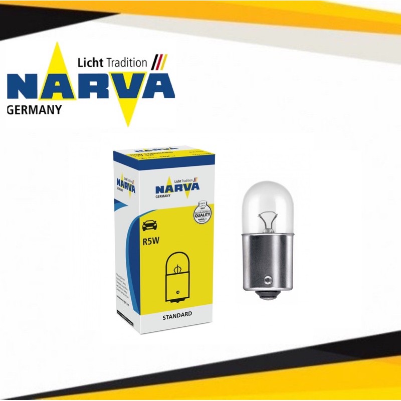 17171 Narva 12V 5W R5W BA15S Conventional Interior Light Bulb / Plastic ...