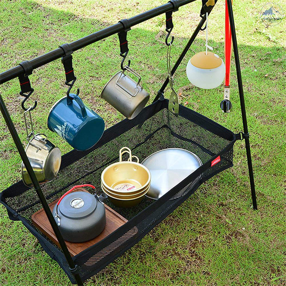 [FW] Picnic Under Table Storage Bag Desk Storage Box Tripod Mesh Basket