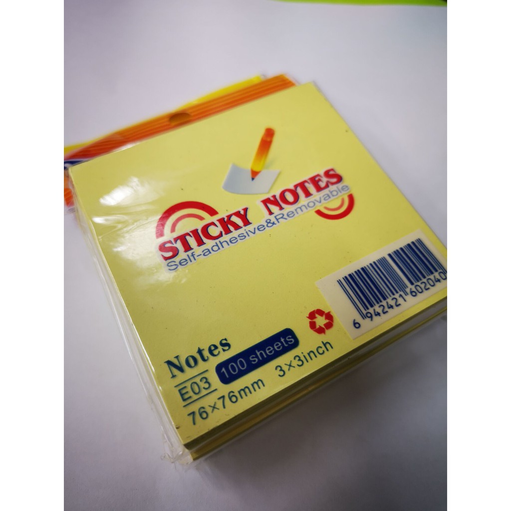 Sticky Notepad (3 x 3 Inch x 100Sheets) | Shopee Malaysia