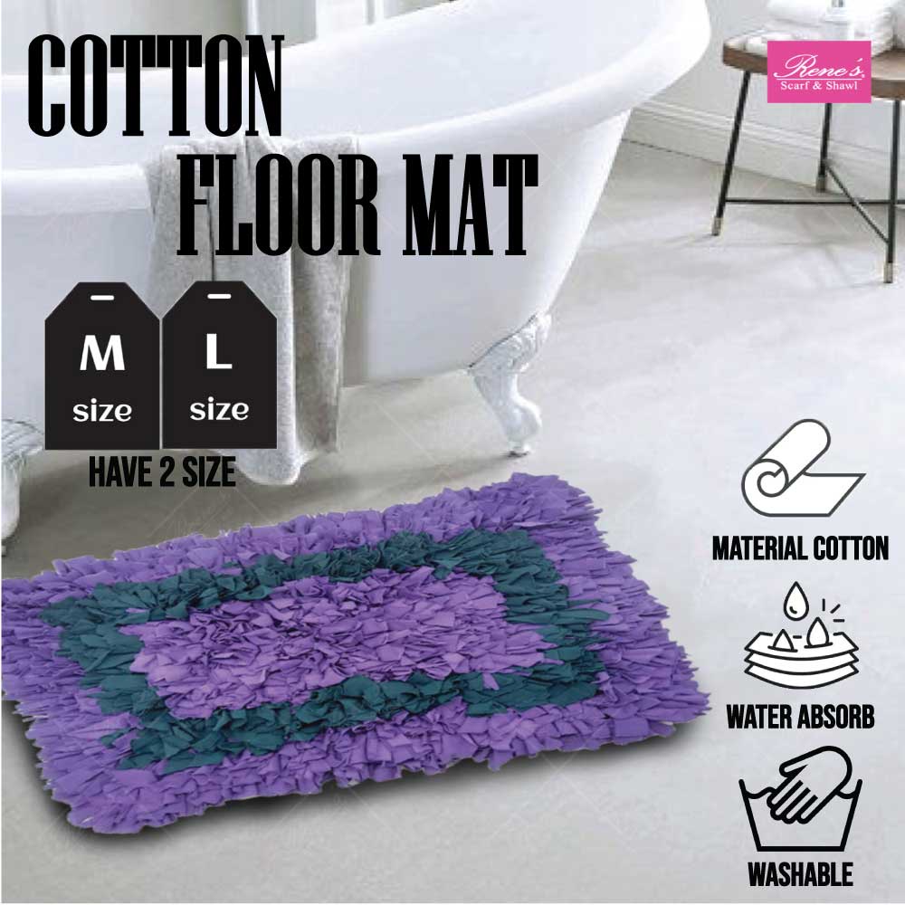 Cotton Floor Mat Bath Mat Water Absorb Alas Kaki Ruang Tamu Kain Lap