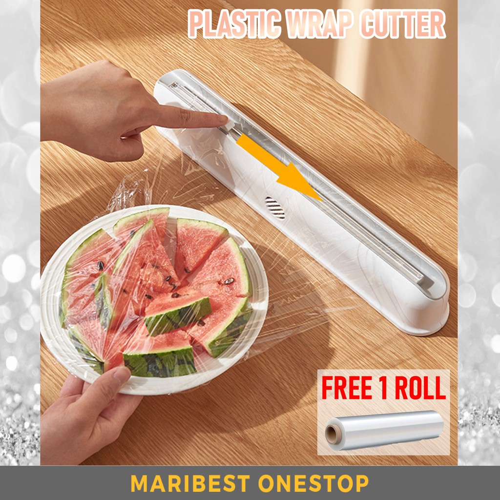 STRETCH PLASTIC WRAP DISPENSER Clear Film Wrap Cutter Food Wrap Cutter