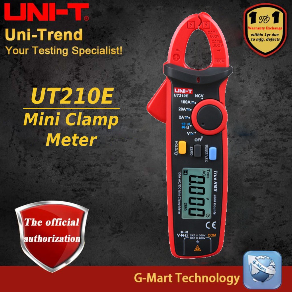 UNI-T UT210E Handheld AC/DC Mini Digital Clamp Meter Resistance ...
