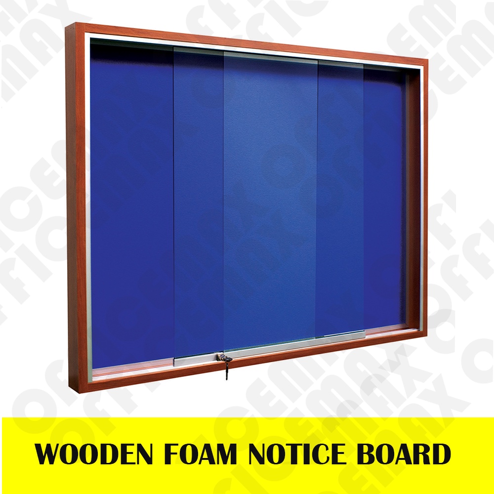 ALL SIZES Wooden Frame Sliding Glass Soft Notice Board /Foam Notice