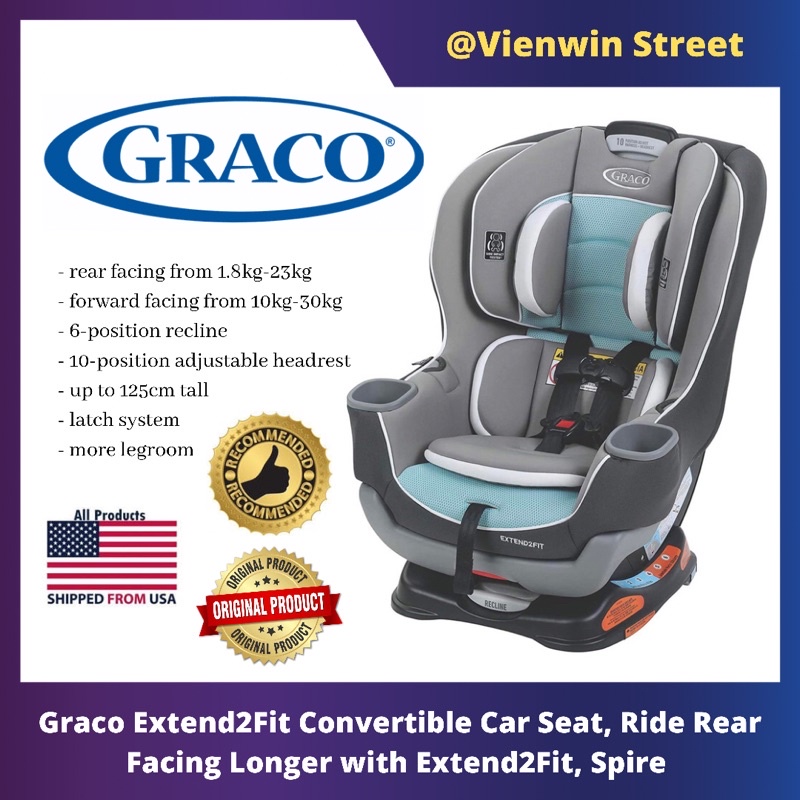 Graco Extend2Fit Convertible Isofix Car Seat kids safety my dear joie