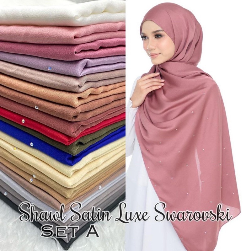 shawl satin putih