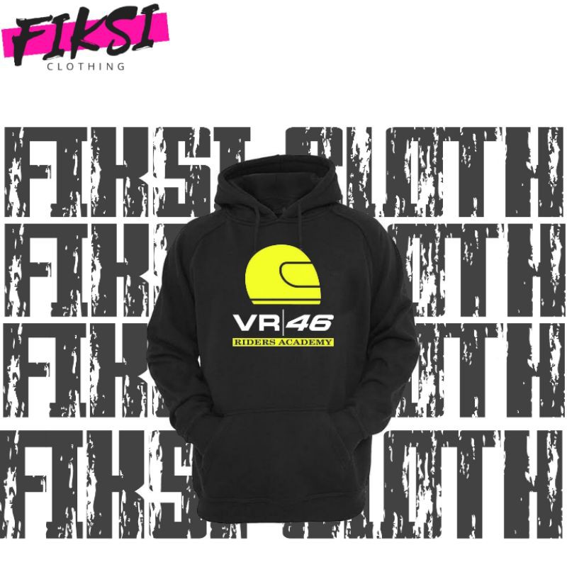 Cool Hoodie Sweater Jacket VR 46 Riders Academy Logo - Fiction Clothing ...
