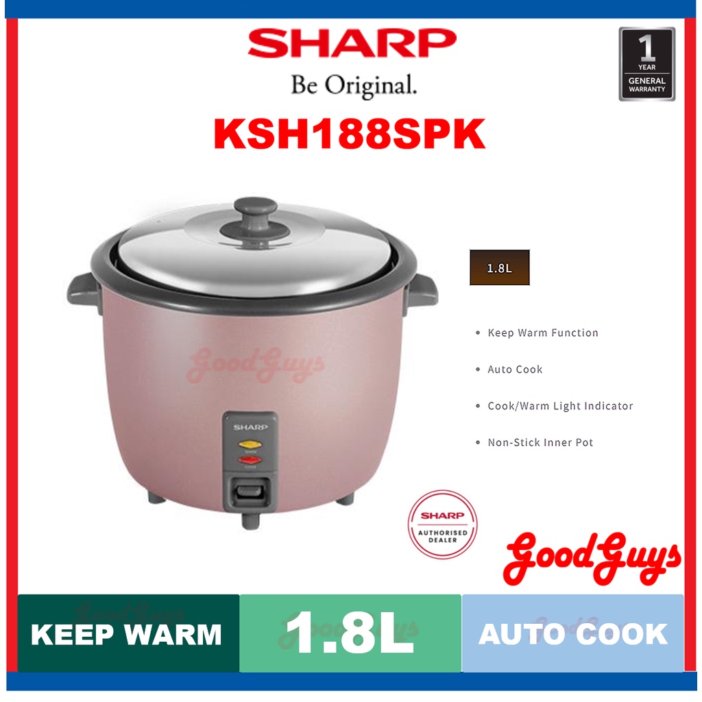 SHARP RICE COOKER 1.8L KSH188SPK | Shopee Malaysia