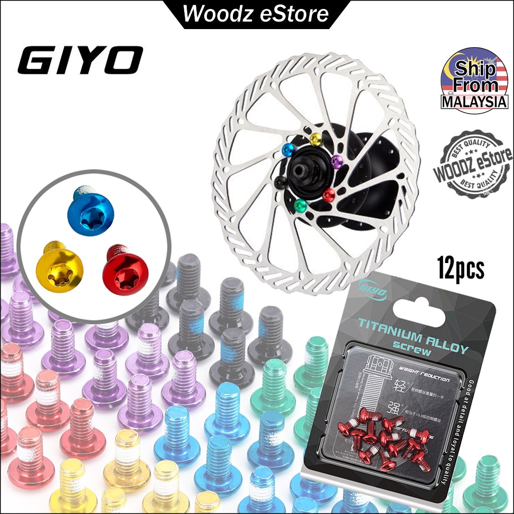 [Woodz] GIYO 12pcs Colorful MTB Bike Disc Brake Rotor Torx Bolts T25 ...