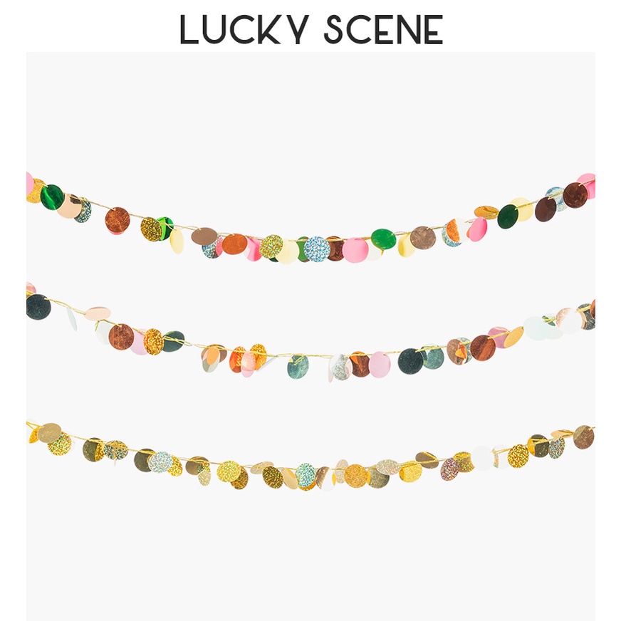 Circle Dots Plastic Party Garland Streamer Backdrop Colorful Plastic ...