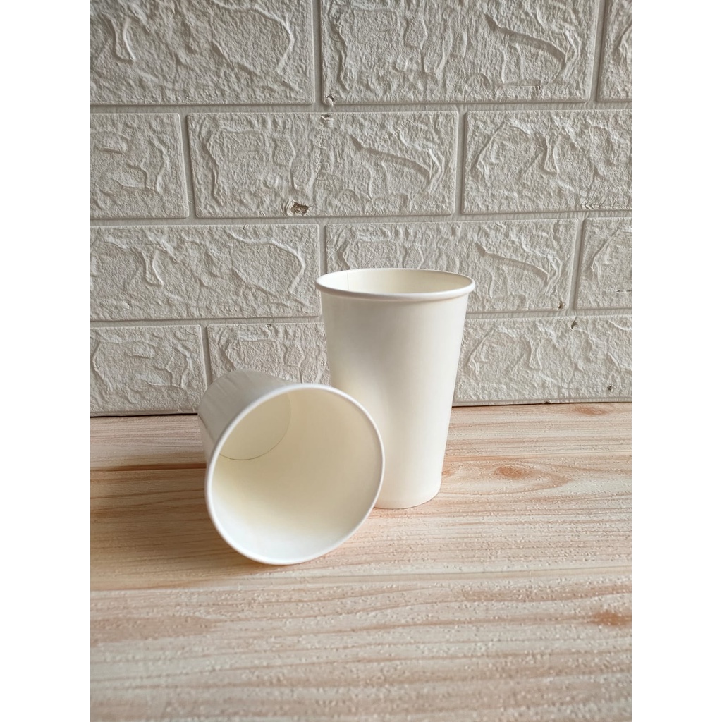 Plain white Paper cup 16 oz | Shopee Malaysia