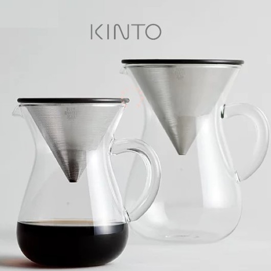 Kinto Slow Coffee Style Stainless Filter 2 Size, Coffee Dripper, Hand Drip Coffee Brewer