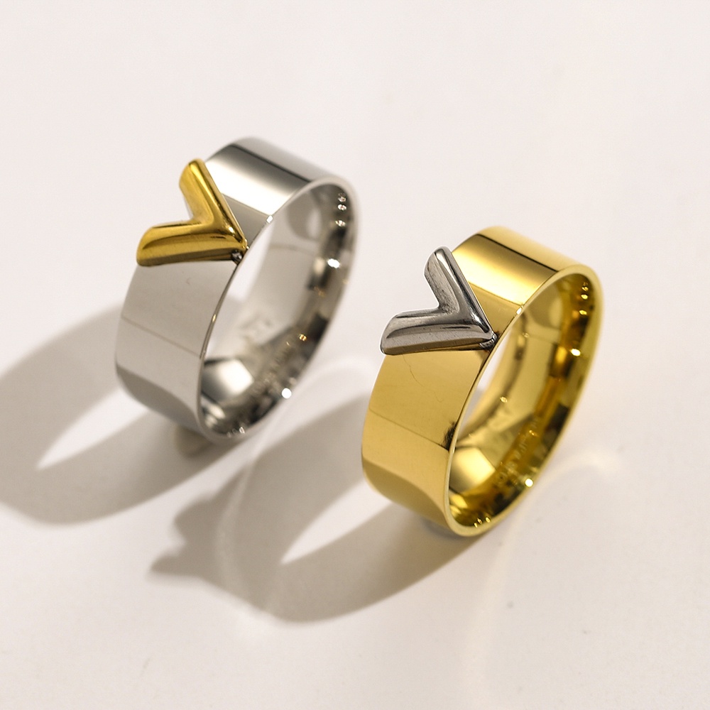 Ready Stock Louis Vuitton Ring for Women Cool Simple Korean Style Letter LV  Finger Rings Couple Versatile Creative Gold Silver 925 Cincin Jewelry  Accessories