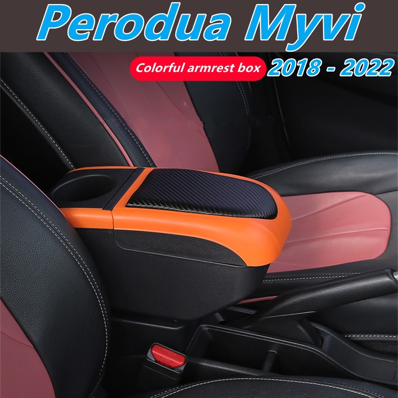 Perodua Myvi 2018 2022 Armrest Adjustable Centre Console Car Arm Rest box with USB Armrest