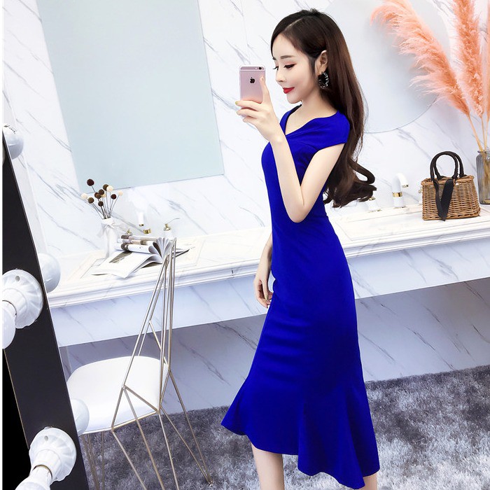Simple Midi Dress Dinner Dress Shopee Malaysia
