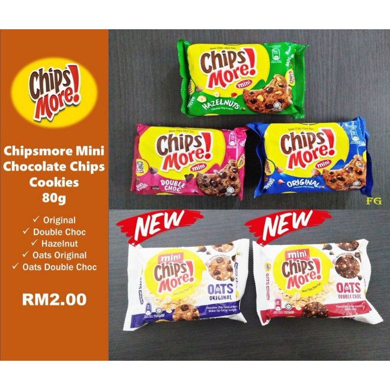 💥SALE💥 Chipsmore Mini Chocolate Chip Cookies (80g)-Assorted | Shopee ...