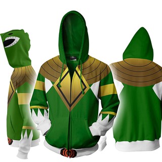 Power Rangers 3D Printing Hoodie Mighty Morphin Jacket Cosplay Costume ...