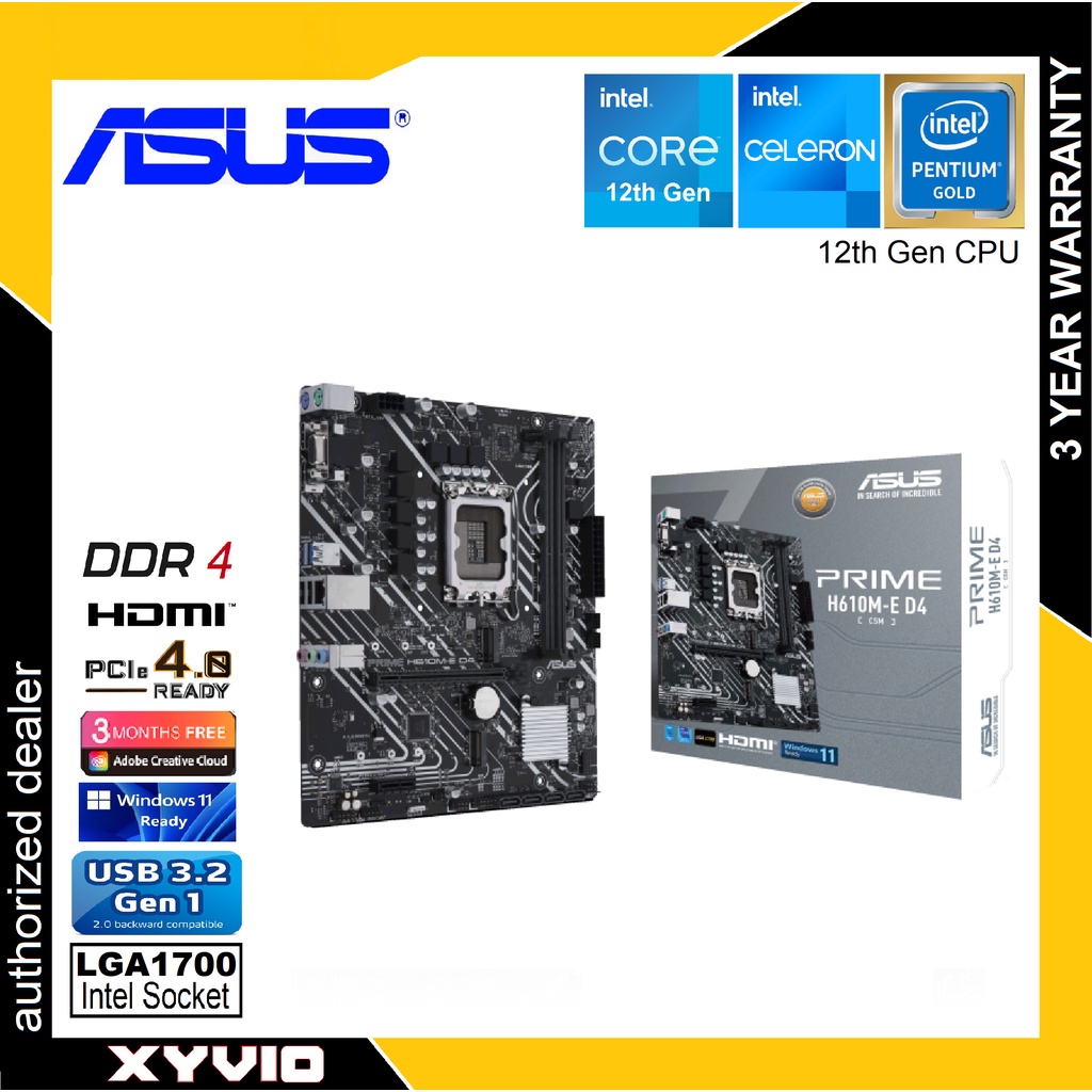 ASUS INTEL PRIME H610ME D4CSM microATX Motherboard Shopee Malaysia