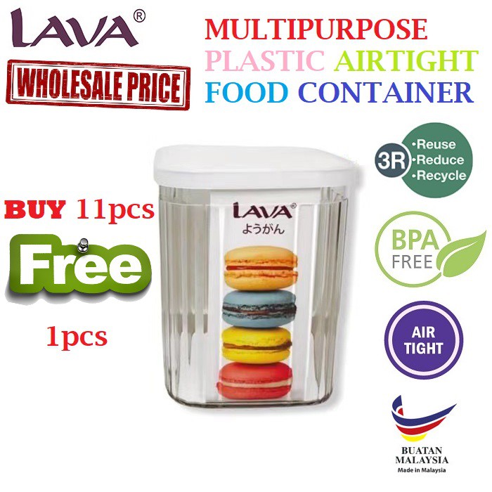(BUY 11pcs FREE 1PCS) LAVA Multipurpose Plastic Airtight Food Container ...