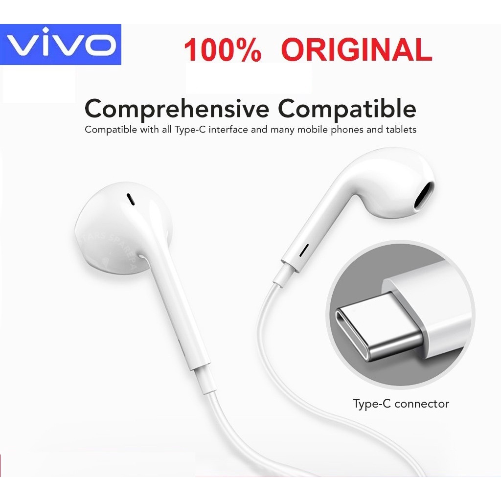 Vivo TypeC Earphone Stereo Headphone Music Headset With Type C