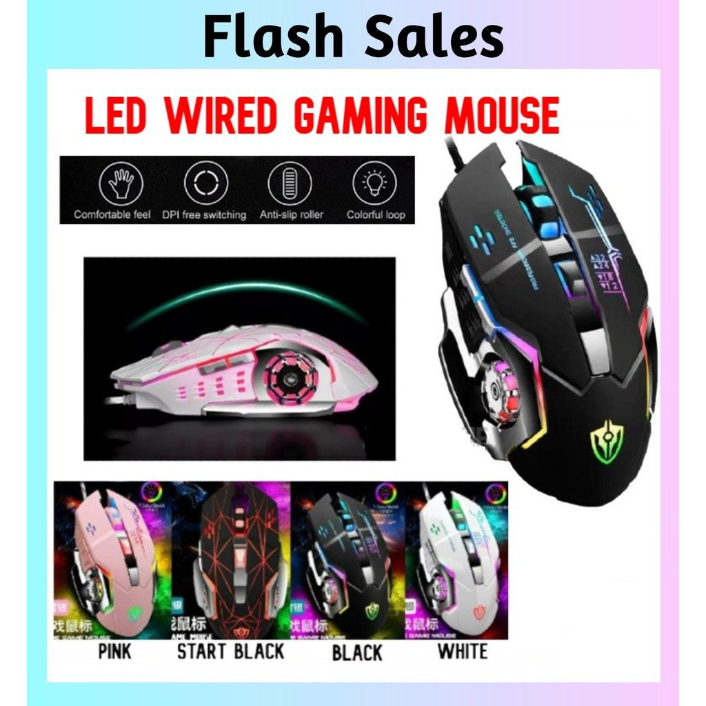 **READY STOCK**X7 Wired Gaming Mouse 7 Button LED 3200 DPI USB Computer ...